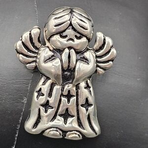 Sterling Silver Angel Brooch & Pendant 1.5"